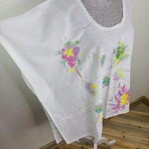 Vintage M Rios Handmade Floral Handkerchief Blouse